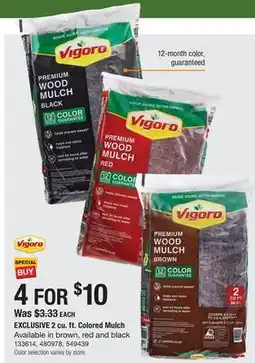 The Home Depot VIGORO 2 cu. ft. Colored Mulch offer
