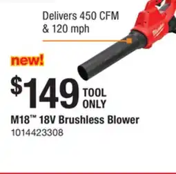 The Home Depot MILWAUKEE M18 18V Brushless Blower offer