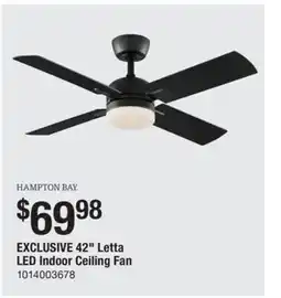 The Home Depot HAMPTON BAY 42 Letta LED Indoor Ceiling Fan offer