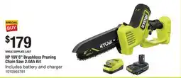 The Home Depot RYOBI HP 18V 8 Brushless Pruning Chain Saw 2.0Ah Kit offer