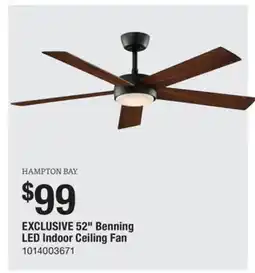 The Home Depot Hampton Bay 52 Benning LED Indoor Ceiling Fan offer
