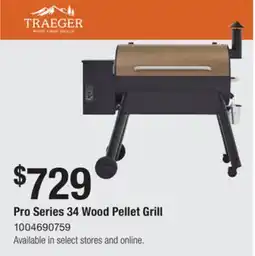 The Home Depot Traeger Pro Series 34 Wood Pellet Grill offer