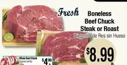 Big Saver Foods Boneless Beef Chuck Steak or Roast offer