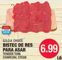Carnicerias Jimenez U.S.D.A CHOICE TENDER THIN CHARCOAL STEAK offer