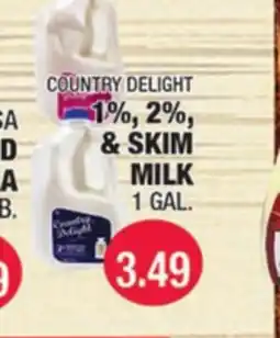 Carnicerias Jimenez COUNTRY DELIGHT 1%, 2%, & SKIM MILK offer