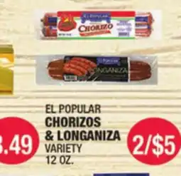 Carnicerias Jimenez EL POPULAR CHORIZOS & LONGANIZA VARIETY offer