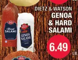 Carnicerias Jimenez DIETZ & WATSON GENOA & HARD SALAMI offer