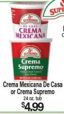 Angelo Caputo's Fresh Market Crema Mexicana De Casa or Crema Supremo offer