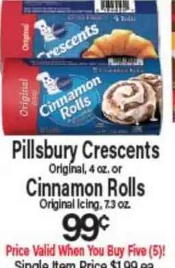 Angelo Caputo's Fresh Market Pillsbury Crescents Original, 4 oz. or Cinnamon Rolls Original Icing, 7.3 oz offer