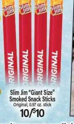 Angelo Caputo's Fresh Market Slim Jim Giant Size Smoked Snack Sticks offer