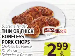 Cermak Fresh Market Supreme Tender THIN OR THICK BONELESS PORK CHOPS offer