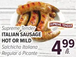 Cermak Fresh Market Supreme Tender ITALIAN SAUSAGE HOT OR MILD offer