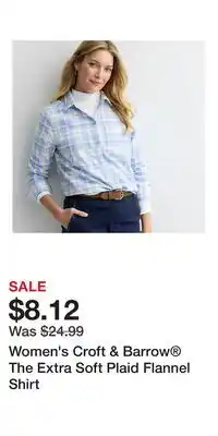 Kohl's Women's Croft & Barrow The Extra Soft Plaid Flannel Shirt offer