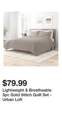 Kohl's Lightweight & Breatheable 3pc Solid Stitch Quilt Set - Urban Loft offer