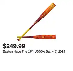 Dick's Sporting Goods Easton Hype Fire 2¾ USSSA Bat (-10) 2025 offer