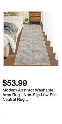 Kohl's Modern Abstract Washable Area Rug - Non-Slip Low Pile Neutral Rug for Living Room, Bedroom, Nursery offer