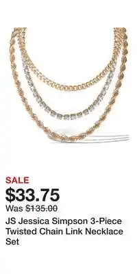 Kohl's JS Jessica Simpson 3-Piece Twisted Chain Link Necklace Set offer