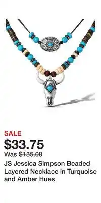 Kohl's JS Jessica Simpson Beaded Layered Necklace in Turquoise and Amber Hues offer