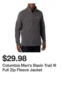 Dick's Sporting Goods Columbia Men's Basin Trail III Full Zip Fleece Jacket offer