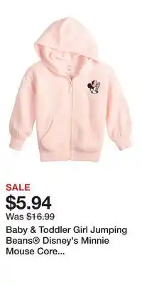 Kohl's Baby & Toddler Girl Jumping Beans Disney's Minnie Mouse Core Fleece Zip Hoodie offer