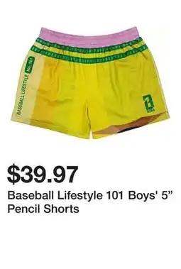 Dick's Sporting Goods Baseball Lifestyle 101 Boys' 5 Pencil Shorts offer