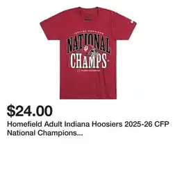 Dick's Sporting Goods Homefield Adult Indiana Hoosiers 2025-26 CFP National Champions T-Shirt offer