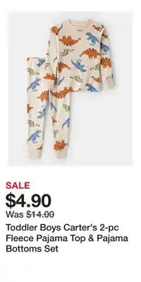 Kohl's Toddler Boys Carter's 2-pc Fleece Pajama Top & Pajama Bottoms Set offer