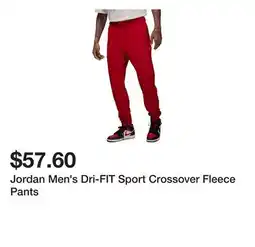 Dick's Sporting Goods Jordan Men's Dri-FIT Sport Crossover Fleece Pants offer
