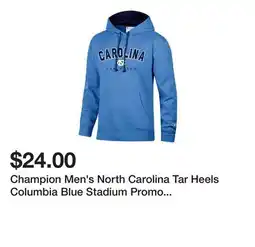 Dick's Sporting Goods Champion Men's North Carolina Tar Heels Columbia Blue Stadium Promo Pullover Hoodie offer
