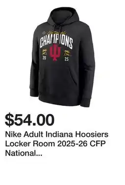 Dick's Sporting Goods Nike Adult Indiana Hoosiers Locker Room 2025-26 CFP National Champions Fleece Hoodie offer