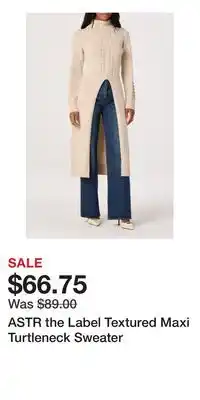 Nordstrom ASTR the Label Textured Maxi Turtleneck Sweater offer