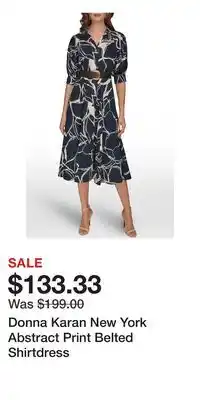 Nordstrom Donna Karan New York Abstract Print Belted Shirtdress offer
