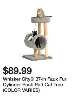 Petsmart Whisker City 37-in Faux Fur Cylinder Posh Pad Cat Tree (COLOR VARIES) offer