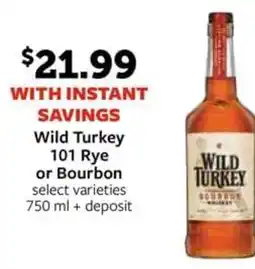 Fareway Wild Turkey 101 Rye or Bourbon offer