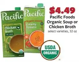 Fareway Pacific Foods Organic Soup or Chicken Broth offer