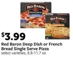 Fareway Red Baron Deep Dish or French Bread Single Serve Pizza offer