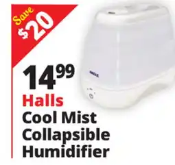 Ocean State Job Lot HALLS Collapsible Cool Mist Humidifier offer