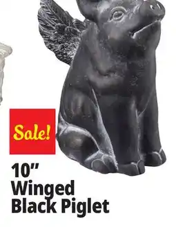 Ocean State Job Lot Winged Piglet Cement Statue Black offer