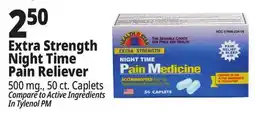 Ocean State Job Lot Health Star Night Time Extra Strength 500 mg Acetaminophen Pain Reliever Caplets 50 Caplets offer