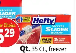 Ocean State Job Lot Hefty Storage Quart Slider Bags 40 Count offer