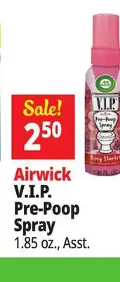Ocean State Job Lot Airwick V.I.P. Pre-Poop Spray offer