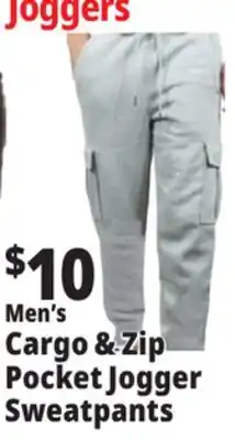 Ocean State Job Lot Men's Cargo & Zip Pocket Jogger Sweatpants offer