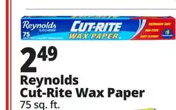 Ocean State Job Lot Reynolds Kitchens Cut-Rite Wax Paper 75 sq ft offer