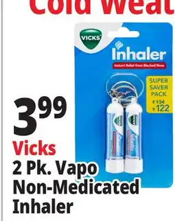 Ocean State Job Lot Vicks Non-Medicated Portable Nasal Inhaler 2 Count offer