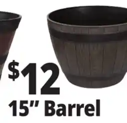 Ocean State Job Lot Whiskey Barrel Resin Planter 15 offer
