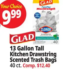 Ocean State Job Lot 13 Gallon Tall Kitchen Drawstring Scented Trash Bags offer