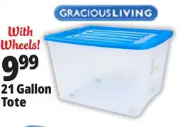 Ocean State Job Lot Gracious Living Stackable Storage Tote with Wheels offer