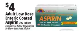 Ocean State Job Lot Health Star 81 mg Adult Low Dose Aspirin Pain Reliever 300 Tablets offer