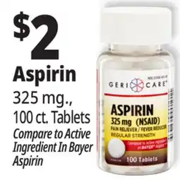 Ocean State Job Lot Aspirin offer