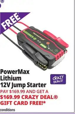 Ocean State Job Lot PowerMax Lithium 12V Jump Starter offer